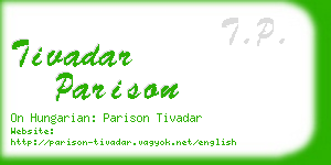 tivadar parison business card